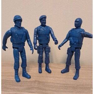 Vintage Greenbrier Int'l Military Police Action Figures Blue Lot of 3 Police Men